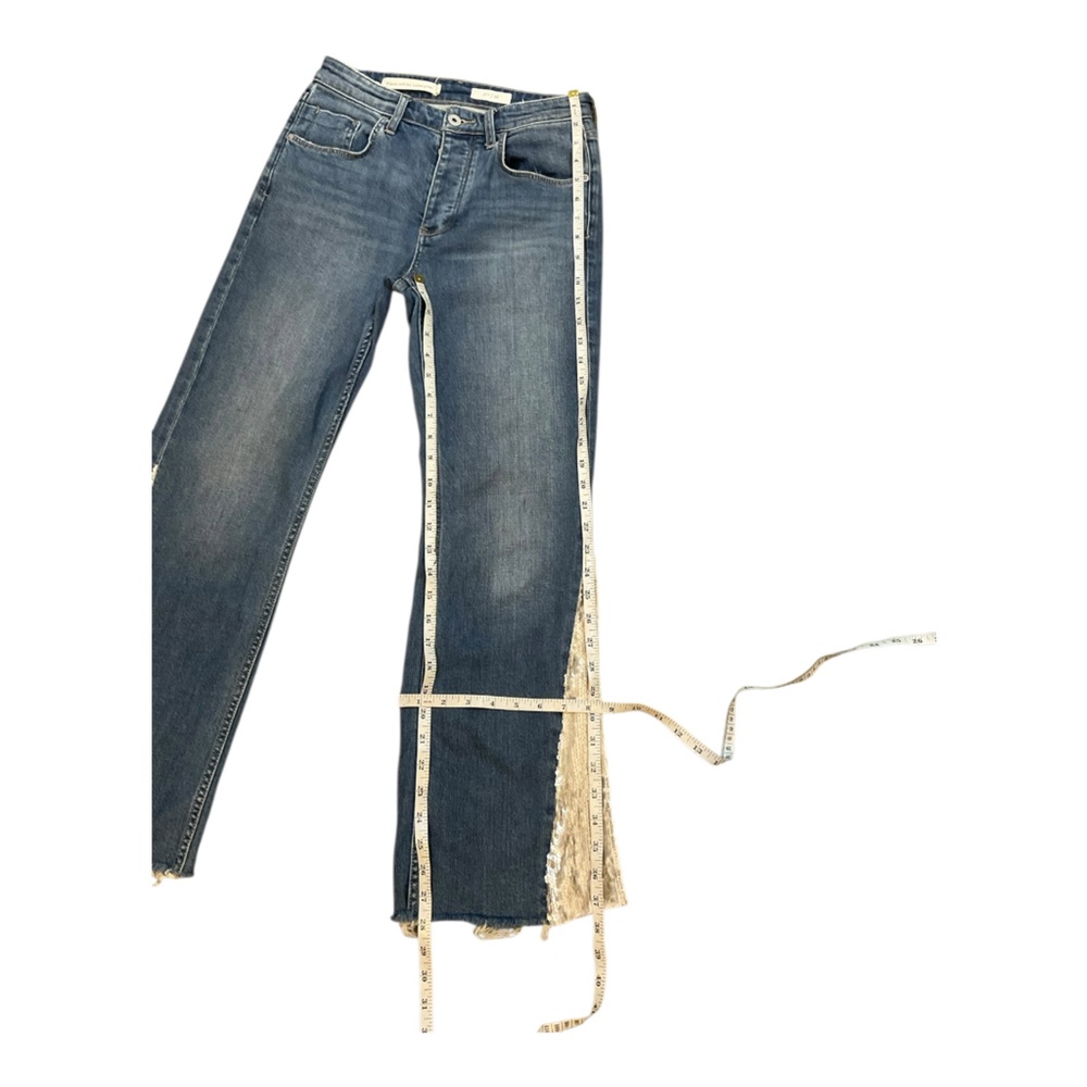 Pilcro and The Letterpress Women's High-Rise Sequined Flared Jeans Blue Size 26 - Picture 14 of 16